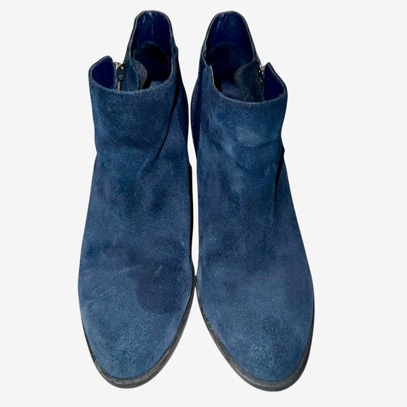 Vionic 322 Anne Women Navy Suede Snake Texture Orthotic Side Zip Ankle Boots 8.5 - Picture 5 of 9